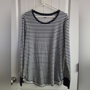 Plus Size Old Navy Striped Thermal Long Sleeve Shirt Size XXL
